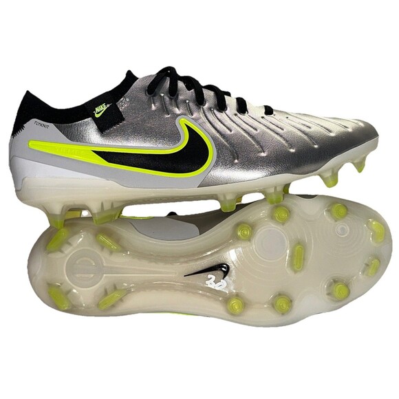 Nike Tiempo Legend 10 Elite FG Silver Volt Soccer Cleats Size 7 HF8980-001